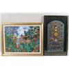 Image 1 : A FRAMED OIL ON CANVAS OF A TROPICAL FOREST SCENE