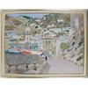Image 1 : A FRAMED OIL ON CANVAS OF A HARBOR SCENE