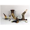 Image 1 : A GROUP OF DECORATED CARVED AND METAL-MOUNTED COW HORNS