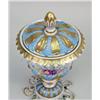 Image 3 : TWO FRENCH POLYCHROME AND PARCEL-GILT DECORATED PORCELAIN COVERED JARS