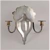 Image 7 : A PAIR OF ELABORATE SILVER ON COPPER THREE BRANCH CANDLE SCONCES