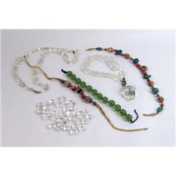 FIVE BEADED NECKLACES