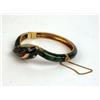 Image 2 : AN 18K YELLOW GOLD AND ENAMEL SNAKE-FORM HINGED BANGLE BRACELET