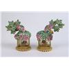 Image 1 : A PAIR OF FAUX JEWEL BIRDCAGE-FORM EAR CLIPS