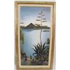 Image 2 : A FRAMED OIL ON CANVAS OF A VOLCANIC LANDSCAPE