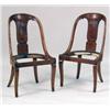 Image 1 : A PAIR OF REGENCY CARVED MAHOGANY SIDE CHAIRS