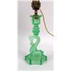 Image 3 : A PAIR OF GREEN SANDWICH GLASS DOLPHIN-FORM CANDLESTICKS