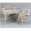 Image 5 : AN ASSEMBLED GROUP OF IVORY-PAINTED WICKER GIRL`S BEDROOM FURNITURE