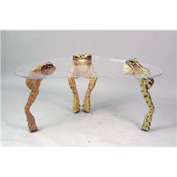 A LUCITE "CRECHAIRS" FROG-SUPPORT TABLE