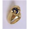 Image 1 : A TIFFANY SIGNED I8K YELLOW GOLD AND ENAMEL "POISON" RING DEPICTING THE EGYPTIAN HAWK-HEAD GOD HORUS