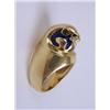 Image 2 : A TIFFANY SIGNED I8K YELLOW GOLD AND ENAMEL "POISON" RING DEPICTING THE EGYPTIAN HAWK-HEAD GOD HORUS