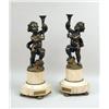 Image 1 : A PAIR OF LOUIS XV-STYLE PATINATED-BRONZE PUTTI FIGURES