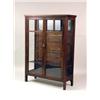 Image 1 : AN ARTS AND CRAFTS FIGURED OAK GLAZED BOOKCASE