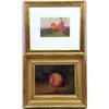 Image 1 : AN OIL ON CANVAS STILL LIFE OF AN APPLE