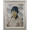 Image 1 : AN OIL ON MASONITE, PORTRAIT OF A MOODY GIRL