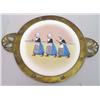 Image 8 : AN ARTS AND CRAFTS GILT METAL AND PORCELAIN CIRCULAR TRAY AND SIX MATCHING COASTERS