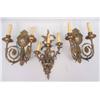 Image 1 : A PAIR OF LOUIS XVI-STYLE GILT METAL TWO-LIGHT WALL SCONCES