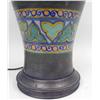 Image 4 : AN ARTS AND CRAFTS POLYCHROME CERAMIC TABLE LAMP WITH METAL MOUNTS