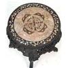 Image 2 : A CHINESE CARVED ROSEWOOD, MOTHER-OF-PEARL-INLAID AND MARBLE-TOP TEA STAND
