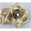 Image 2 : AN 18K YELLOW GOLD AND DIAMOND ROSE-FORM BROOCH
