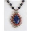 Image 2 : AN INDIAN SILVER NECKLACE WITH LAPIS LAZULI AND CORAL