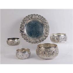 A GROUP OF THAI SILVER ITEMS