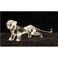 A DAUM COLORLESS GLASS LION