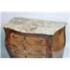 Image 8 : TWO LOUIS XV-STYLE INLAID MARBLE TOP COMMODES