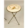 Image 2 : TWO WHITE METAL MARBLE TOP ROUND SIDE TABLES