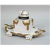 Image 2 : A NEOCLASSICAL WHITE AND GILT PORCELAIN "KPM" INKWELL