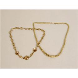 TWO YELLOW GOLD NECKLACES
