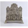 Image 1 : A GERMAN SILVER-PLATED OIL LAMP MENORAH