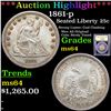 Image 1 : ***Auction Highlight*** 1861-p Seated Liberty Quarter 25c Graded Choice Unc By USCG (fc)