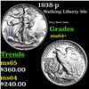 Image 1 : 1938-p Walking Liberty Half Dollar 50c Grades Choice+ Unc
