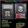 ***Auction Highlight*** PCGS 1954-p Franklin Half Dollar 50c Graded ms65 FBL By PCGS (fc)