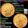 ***Auction Highlight*** 1867-s Gold Liberty Double Eagle $20 Graded ms61 By SEGS (fc)
