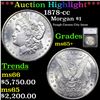 ***Auction Highlight*** 1878-cc Morgan Dollar $1 Graded ms65+ By SEGS (fc)