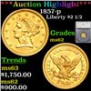 ***Auction Highlight*** 1857-p Gold Liberty Quarter Eagle $2 1/2 Graded ms62 By SEGS (fc)