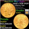 ***Auction Highlight*** 1868-s Gold Liberty Double Eagle TOP POP! $20 Graded ms62+ By SEGS (fc)