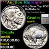 ***Auction Highlight*** 1937-p Buffalo Nickel Near Top POP! 5c Graded ms67+ By SEGS (fc)