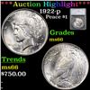***Auction Highlight*** 1922-p Peace Dollar $1 Graded ms66 By SEGS (fc)