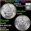 Image 1 : ***Auction Highlight*** 1884-p Morgan Dollar $1 Graded ms66+ By SEGS (fc)