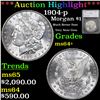 ***Auction Highlight*** 1904-p Morgan Dollar $1 Graded ms64+ By SEGS (fc)