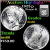 ***Auction Highlight*** 1922-p Peace Dollar $1 Graded ms66 By SEGS (fc)