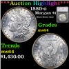 ***Auction Highlight*** 1880-o Morgan Dollar $1 Graded ms64 By SEGS (fc)