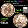 ***Auction Highlight*** 1940-p Walking Liberty Half Dollar 50c Graded ms67 By SEGS (fc)