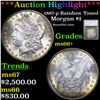 ***Auction Highlight*** 1887-p Rainbow Toned Morgan Dollar $1 Graded ms66+ By SEGS (fc)