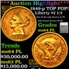 ***Auction Highlight*** 1849-p Gold Liberty Quarter Eagle TOP POP! $2 1/2 Graded ms64 PL By SEGS (fc