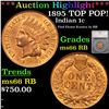 ***Auction Highlight*** 1895 Indian Cent TOP POP! 1c Graded ms66 RB By SEGS (fc)
