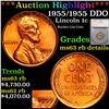 ***Auction Highlight*** 1955/1955 DDO Lincoln Cent 1c Graded ms63 rb details By SEGS (fc)